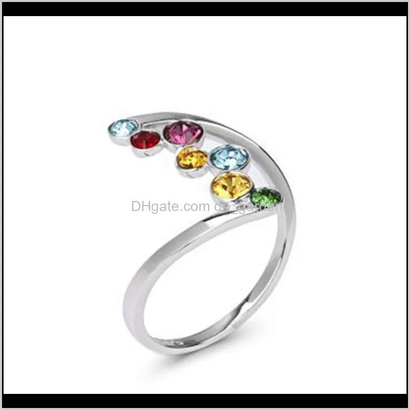 Simple Luxury Rings For Women Elegant Ladies Crystal Finger Ring Fashion Female Wedding Party Jewelry Gifts