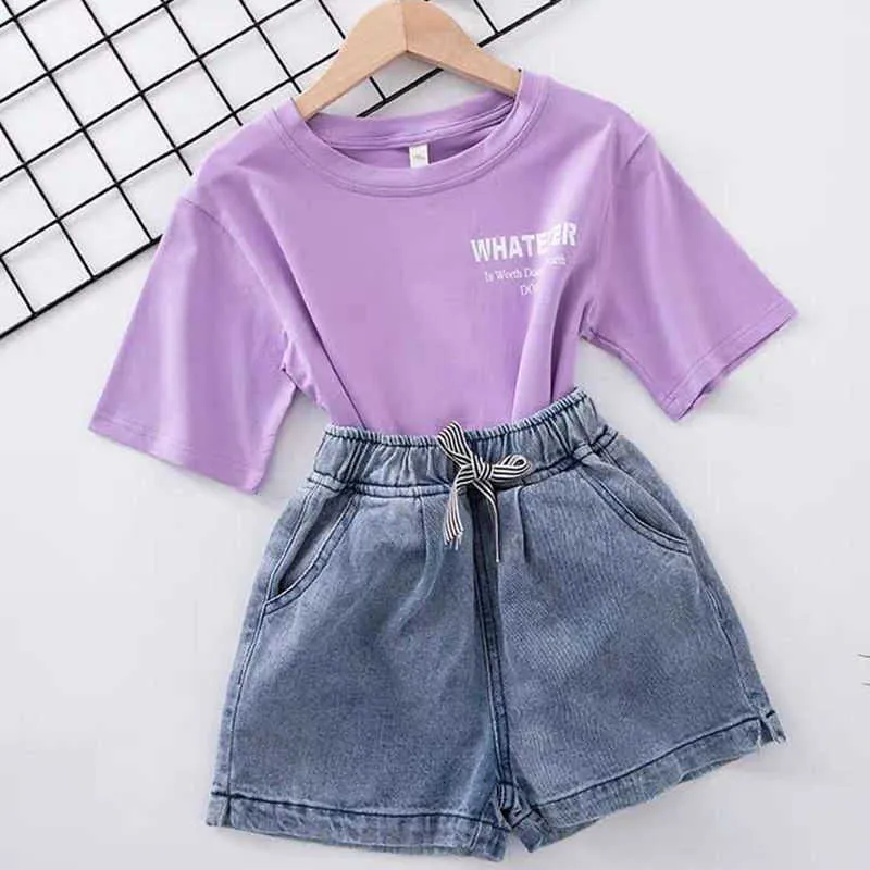 Ropa De Algodón Blanco Para Niñas, Camiseta + Pantalones Cortos De  Mezclilla, Disfraz De Jeans Para Niñas, Niños Adolescentes, Ropa Para Niños  4 6 8 10 12 14 Años Y0909 Du 13,59 €