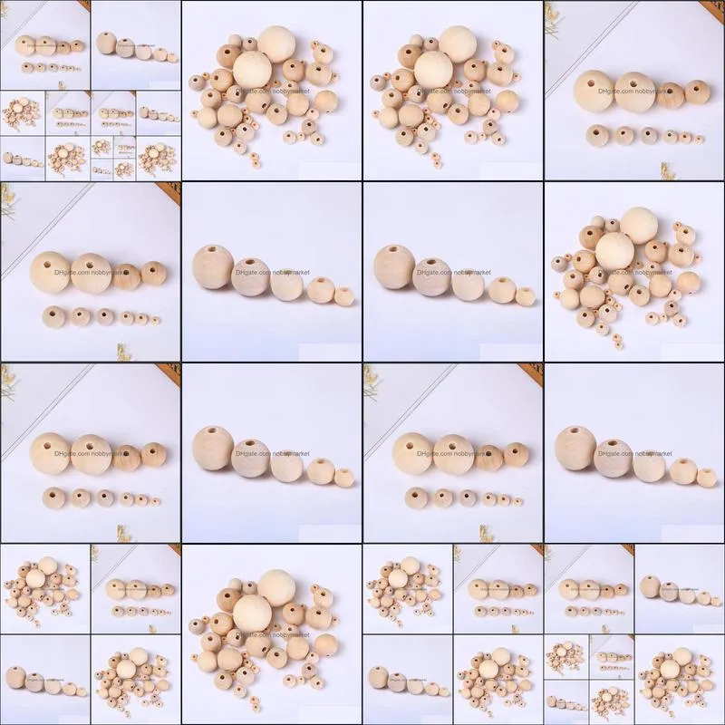 Woodgrain White Round Spacer Bead Jewelry for Bracelet DIY jewelry making 6,8,10,12,14 ,16mm