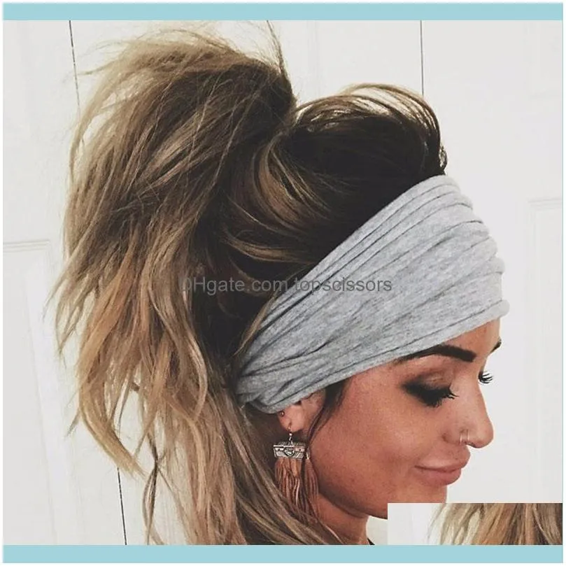 Women Headban Solid Color Headband Ladies Makeup Elastic Hair Bands Accessoriesd Wide Cross Turban Bandage Bandanas Hairbands1