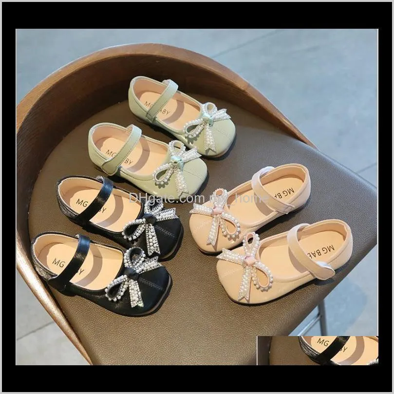 kids girl shoes spring autumn children baby girl princess shoes bowknot anti-slip breathable for party