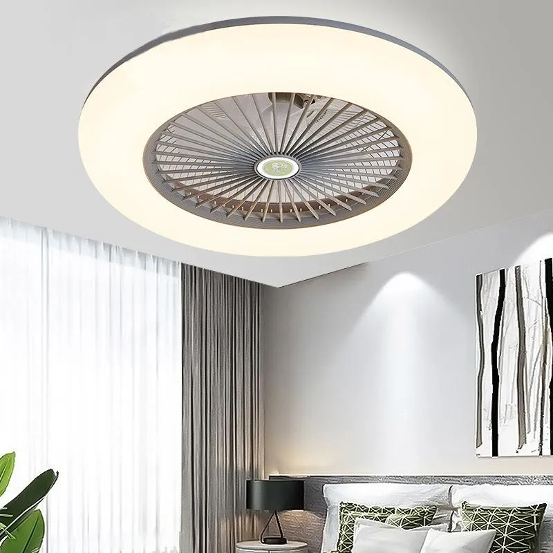 Ceiling Fans Modern White Fan Light Remote Lamp Electric Invisible Lampara Ventilador Techo Indoor Lighting EI50FL