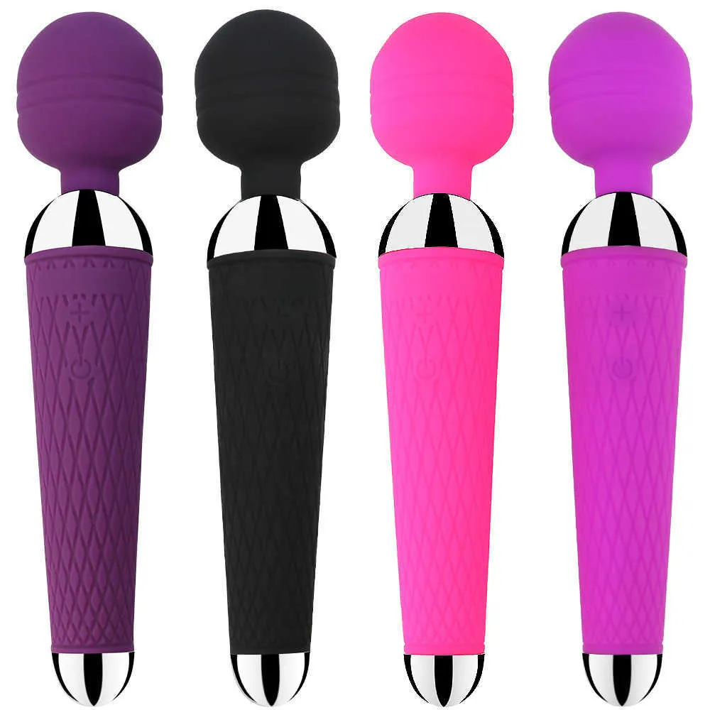 Super puissant baguette magique AV vibrateur USB Charge G Spot vibrant pour femme masseur clitoridien vaginal masturbateur féminin SexToys 210622