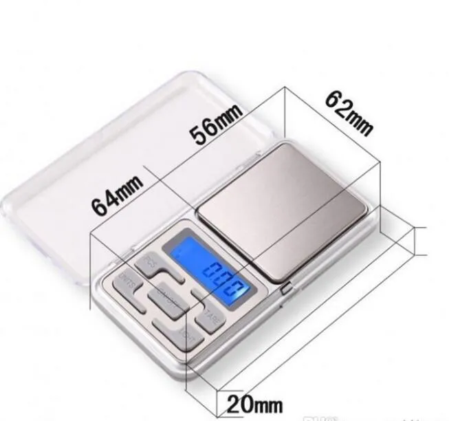 Mini elektroniczna skala kieszonkowa 200g 0,01g biżuteria Bilans Diamentowy Wyświetlacz LCD z pakietem detalicznym2021