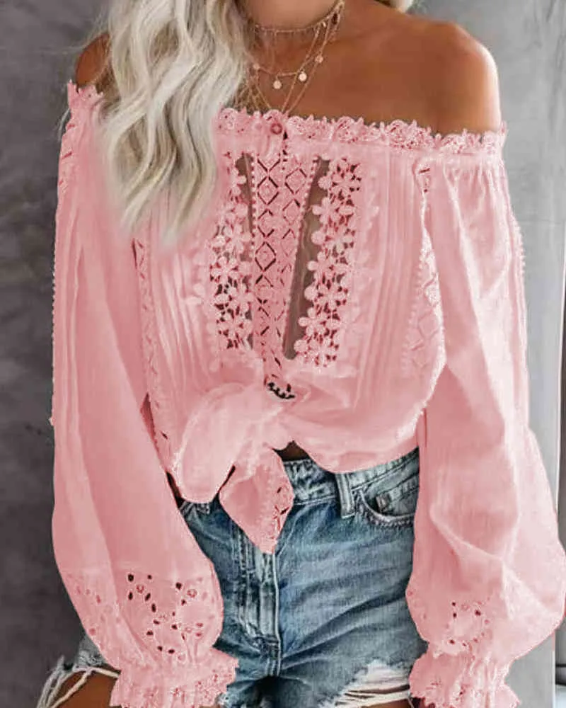 Spring Blouses For Women: Elegant Off Shoulder Blouse, Long