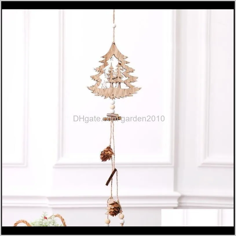 wooden christmas ornaments wood star pendants pine cone christmas tree drop ornaments xmas decor decoration for home1
