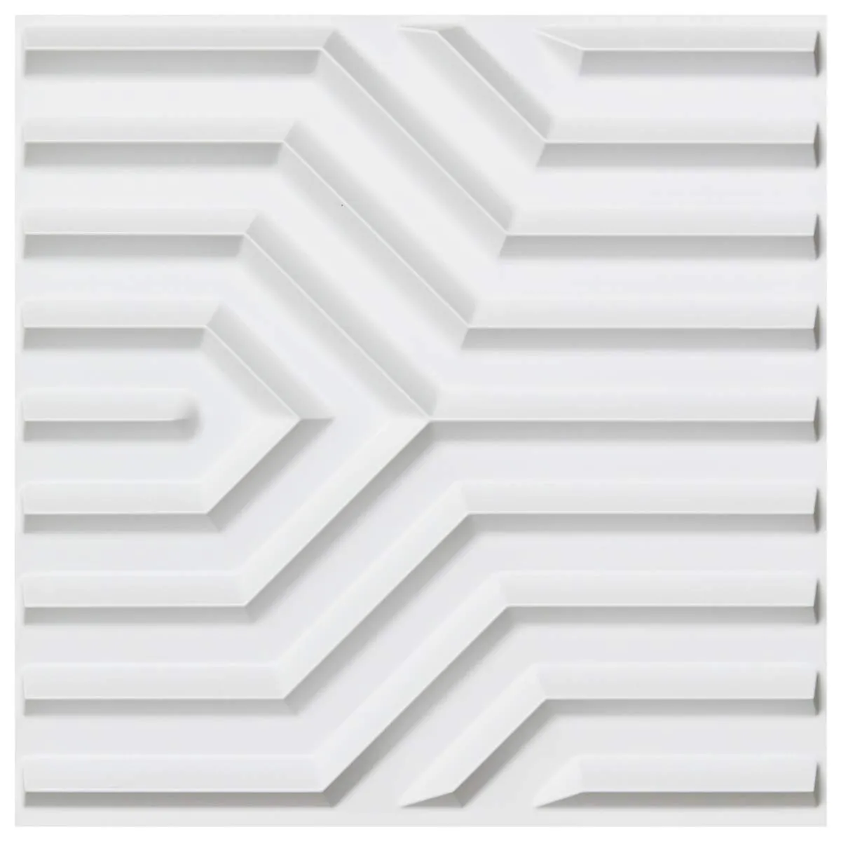 Art3d 50x50cm 3D Wall Panels PVC Matt White Geometric Mate Pattern Soundproof for Living Room Bedroom (Pack of 12 Tiles)