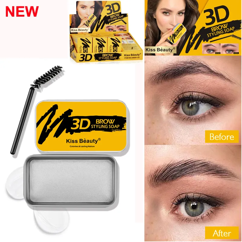 Soap Brow 3D Eyebrow Styling Gel Waterproof Long lasting Eyebrows Enhancer Shaping Wax Eye Brow Makeup Balm Pomade Cosmetics kiss beauty