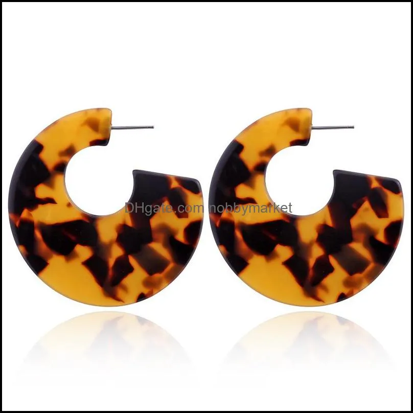 New Leopard Print Acrylic Acetic Acid Sheet Dangle Earrings For women Geometric Circle Square Long Drop statement Earrings Boho