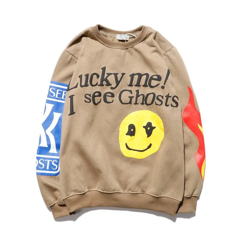 Men Women Designers Clothes Hoodies sweatshirts Lucky Me I see Ghosts Pullover O-neck Streetwear Hip Hop Oversized M-XXL