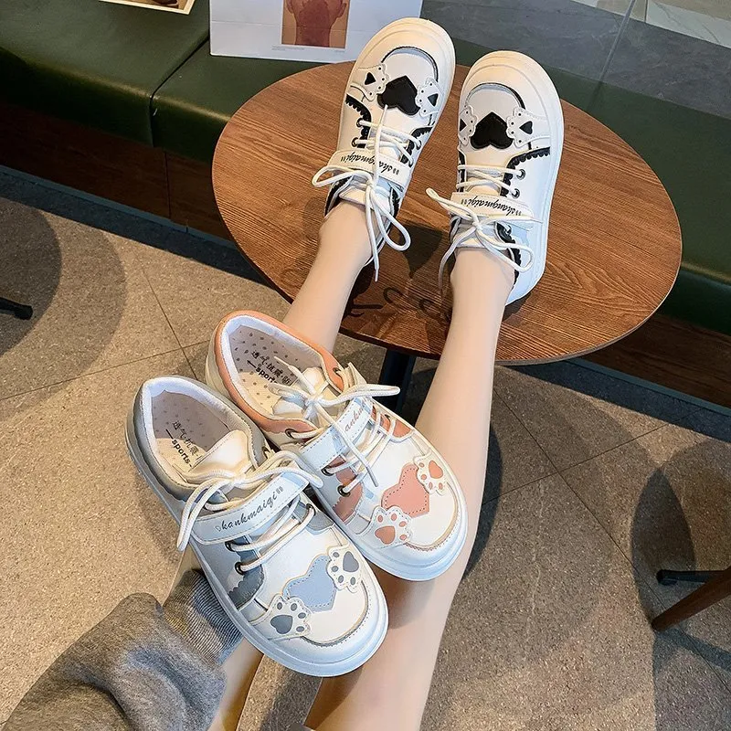 Dames Koreaanse Sneakers Ulzzang2021 Nieuwe Trendy Student Macaron Girl Leuke Witte Schoenen Casual Schoenen