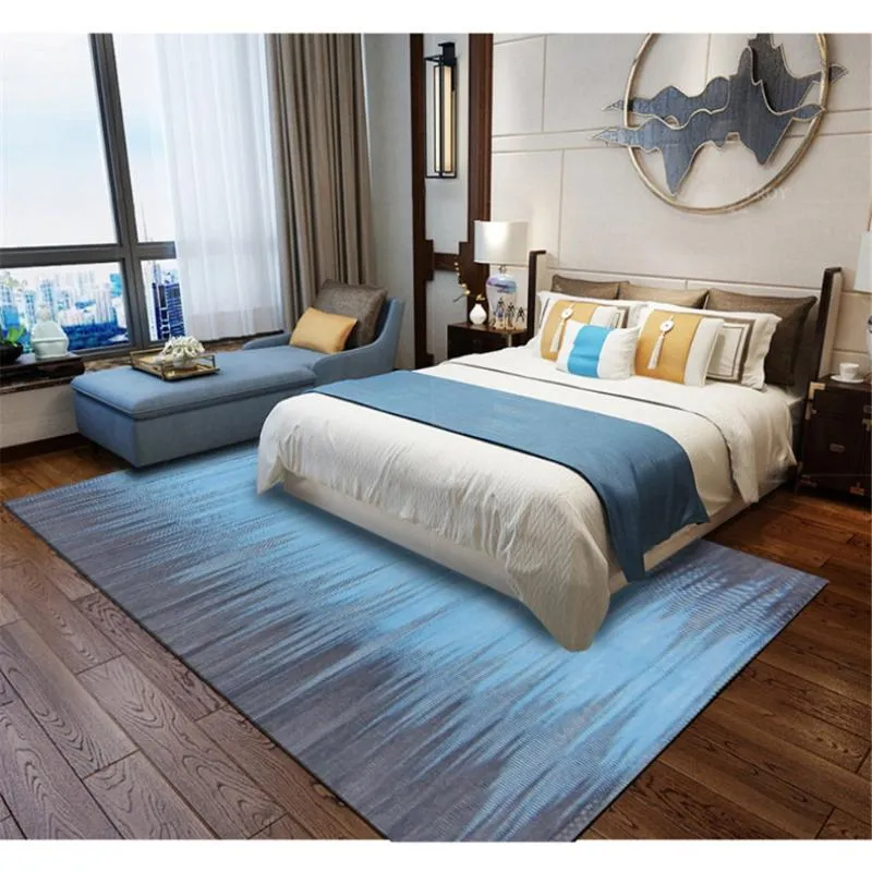 Tapis Europe américain dégradé gris bleu salon tapis tapis de chevet lavable cuisine tapis pour sol Table basse tapis paillasson