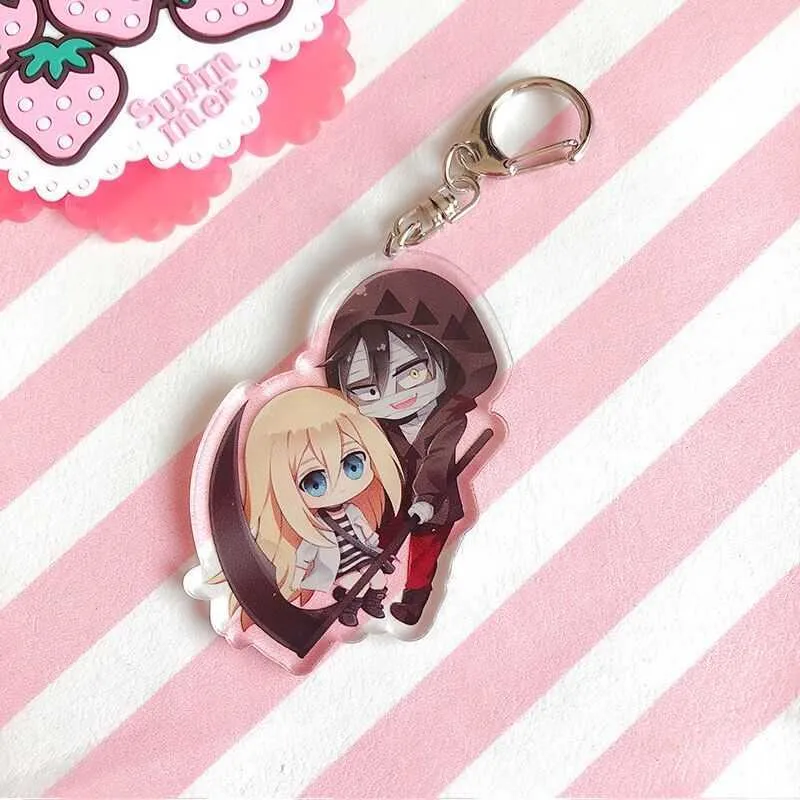 Cool anges de la mort porte cl s Zack Rachel Double face impression acrylique porte cl s chaud japon Anime porte cl s sac dos sac charme G1019