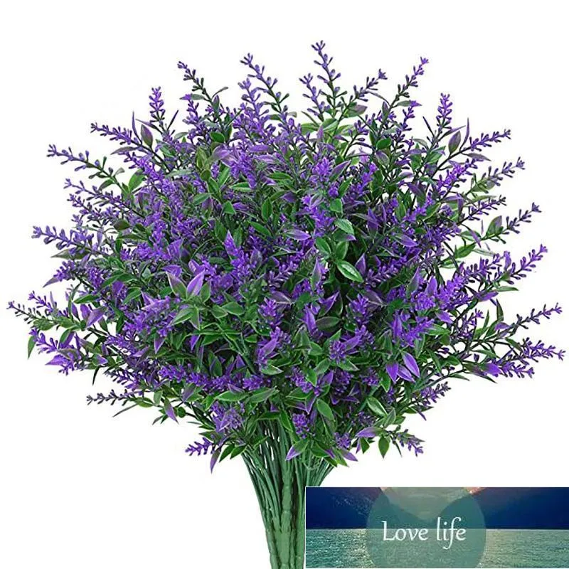 Bundles Artificial Lavender Flores Ao Ar Livre Sem Fade Fade Fade Plantas Plastic Plantas Jardim Varanda Janela Caixa-Roxo Decorativo Grinalda Preço de Fábrica Qualidade