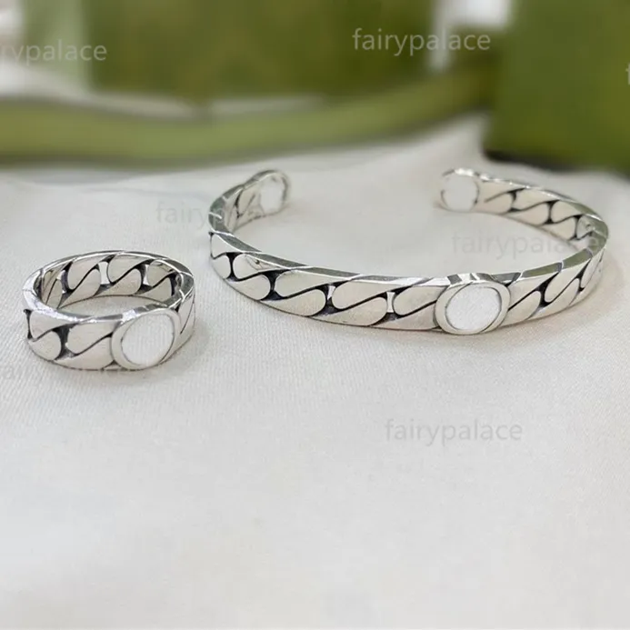 Bracelet de luxe femmes hommes en acier inoxydable couple lettre bracelet anneau bijoux de mode saint valentin cadeau pour petite amie accessoires