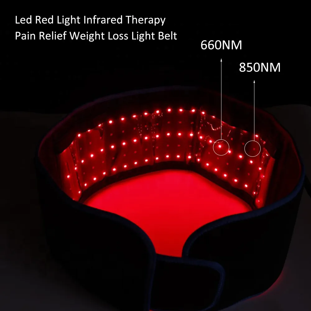 Draagbare led afslanken taille riemen rood licht infrarood therapie riem pijn reliëf lllt lipolysis body shaping sculpting 660nm 850nm lipo laser
