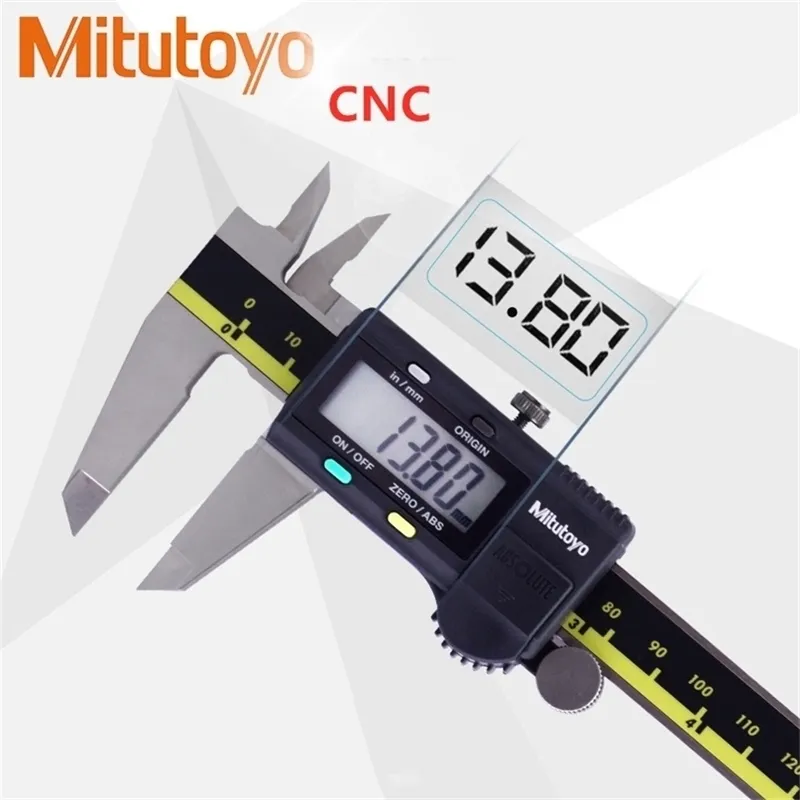 Mitutoyo CNC الفرجار LCD الرقمية vernier s 6inch 150 200 300 ملليمتر 500-196-30 قياس الإلكترونية الفولاذ المقاوم للصدأ 210810