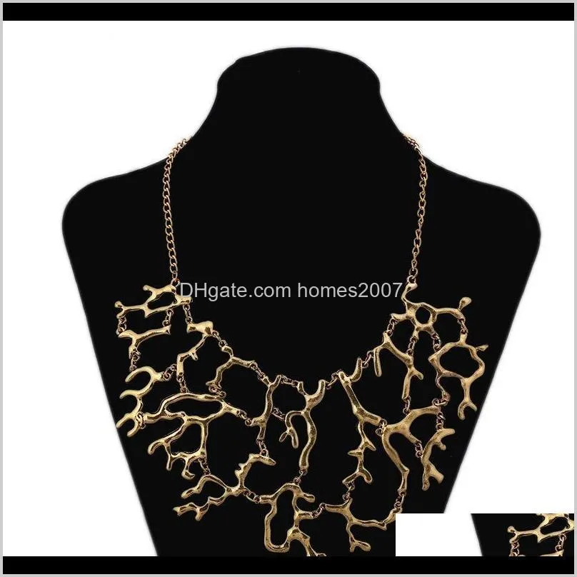 fashion unique vintage splicing tree branch necklace women jewelry punk collar choker maxi collier femme pendant necklaces