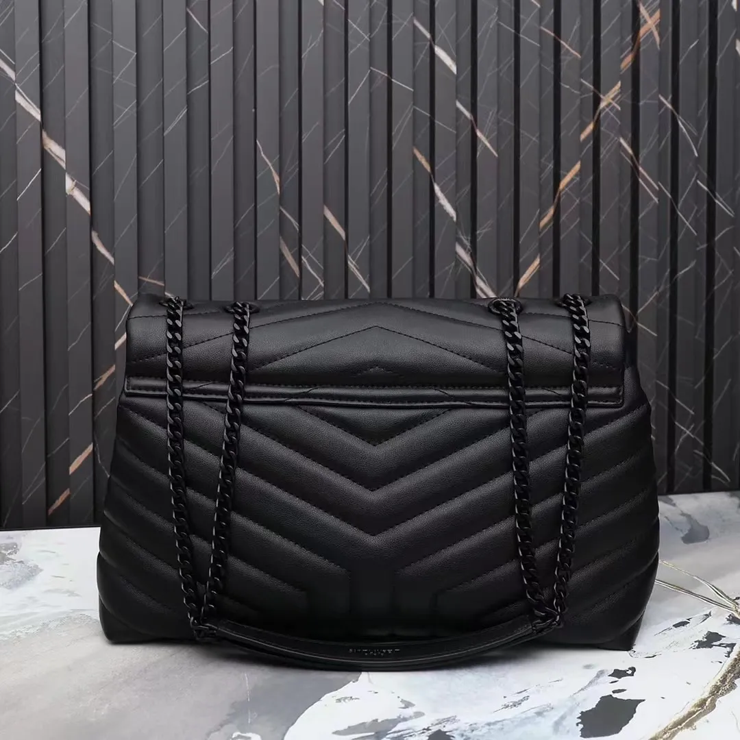 Chains Beading Luxury Matte Leather Lady Bag