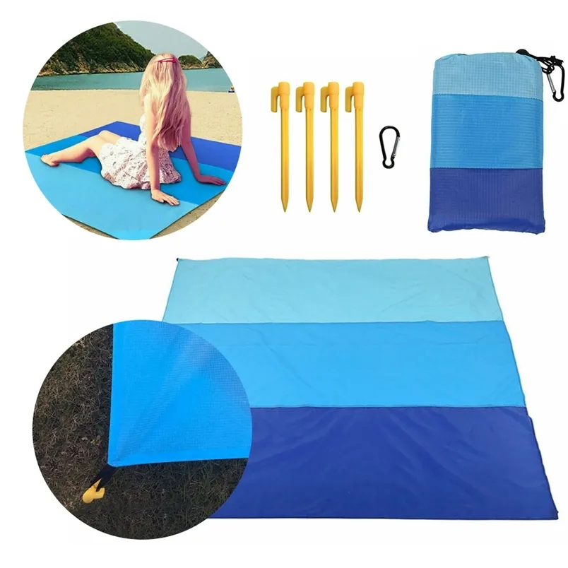 Magic Beach Mat Utomhus Travel Magic Sand Mat Beach Handduk Picnic Camping Vattentät Madrass Filtas Foldbar Sandless Beach Mat 210917