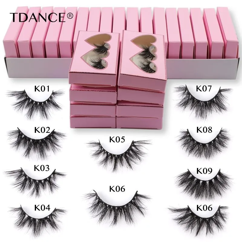 Valse wimpers Tdance groothandel wimpers 10/20/50/100 paren 3D-nerts 16mm-21mm dikke nep lash make-up natuurlijke lange wimpercils