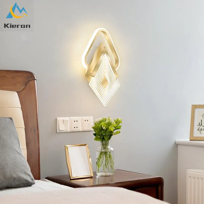 Wandlampen eenvoudige moderne diamant kristallen led el woonkamer studie slaapkamer bedkamer bed lamp decor badkamer licht