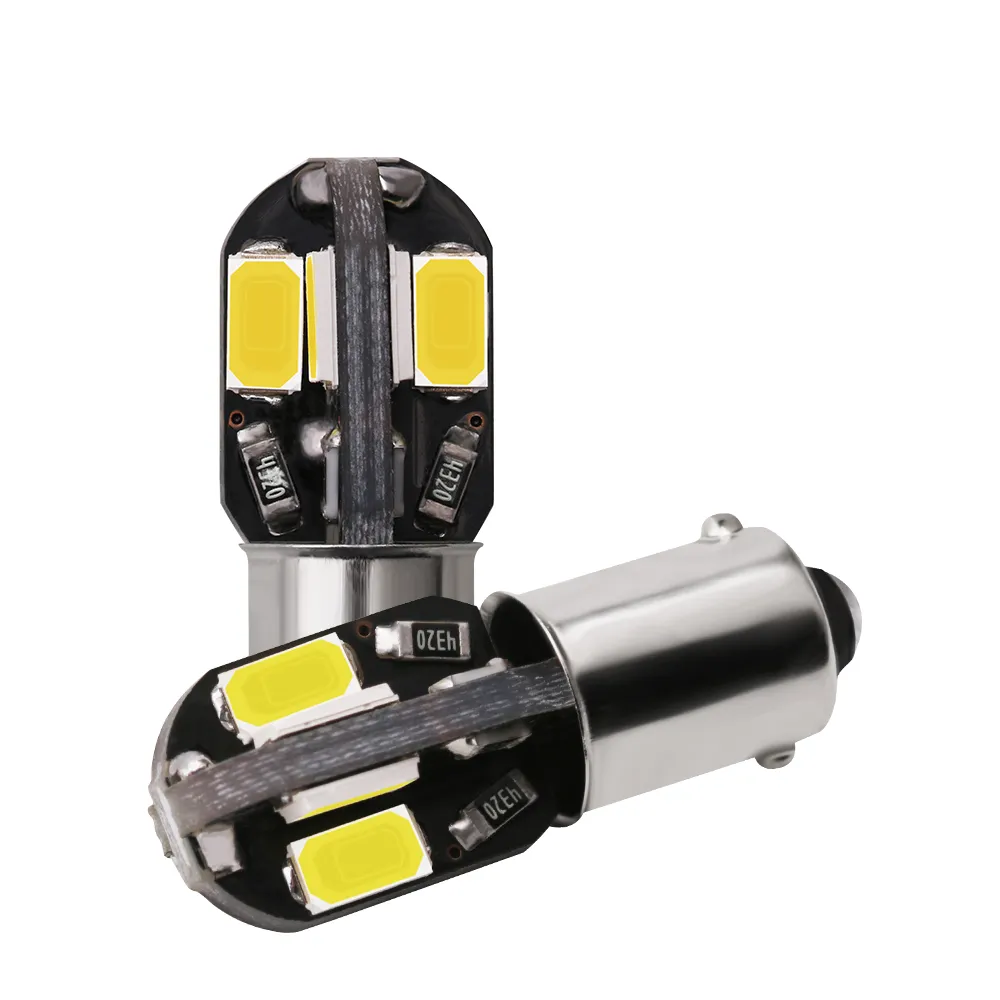 BA9S W5W LED Ampüller 5630 8SMD Canbus Hiçbir Hata Gümrükleme Işık İç Lamba Yan Marker Işık 360 Derece Süper Parlak Beyaz 12 V