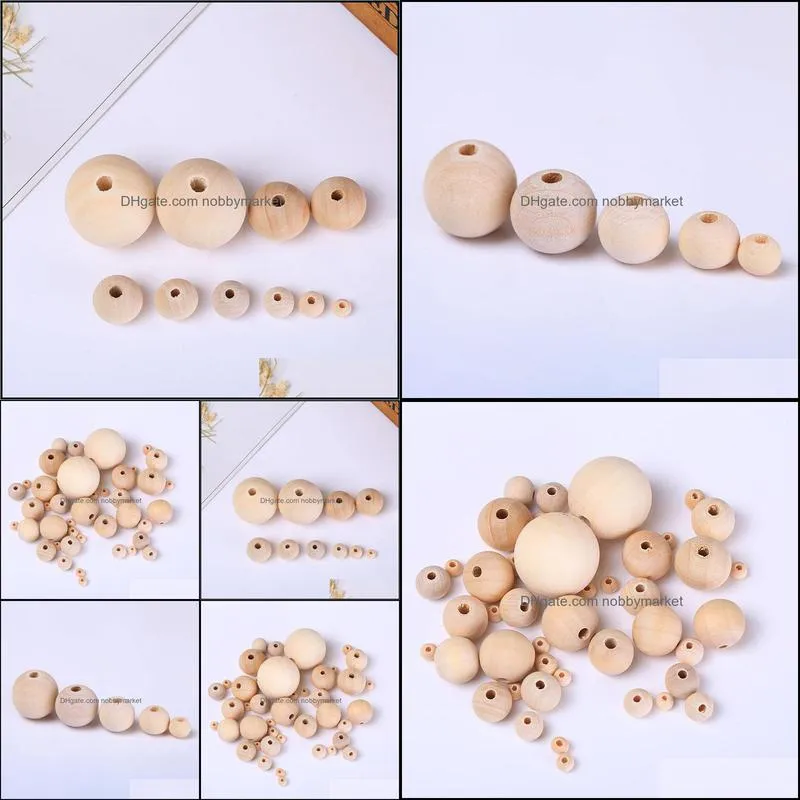 Woodgrain White Round Spacer Bead Jewelry for Bracelet DIY jewelry making 6,8,10,12,14 ,16mm