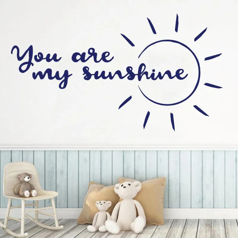 Naklejki ścienne Ty jesteś moim Sunshine Mural Wymienny Sztuka Dla Dzieci Chłopiec Dekoracji Sypialnia Plakat Dekoracje Dom Dekoracje DW5080