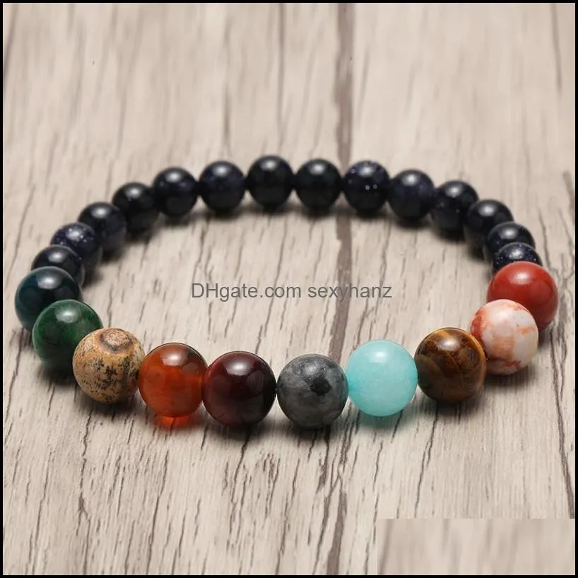 7 Chakra Bracelet For Women & Men Planet Reiki Natural Stone Beads Yoga Women`s Bracelets Wristband Fashion Couple jllpzW