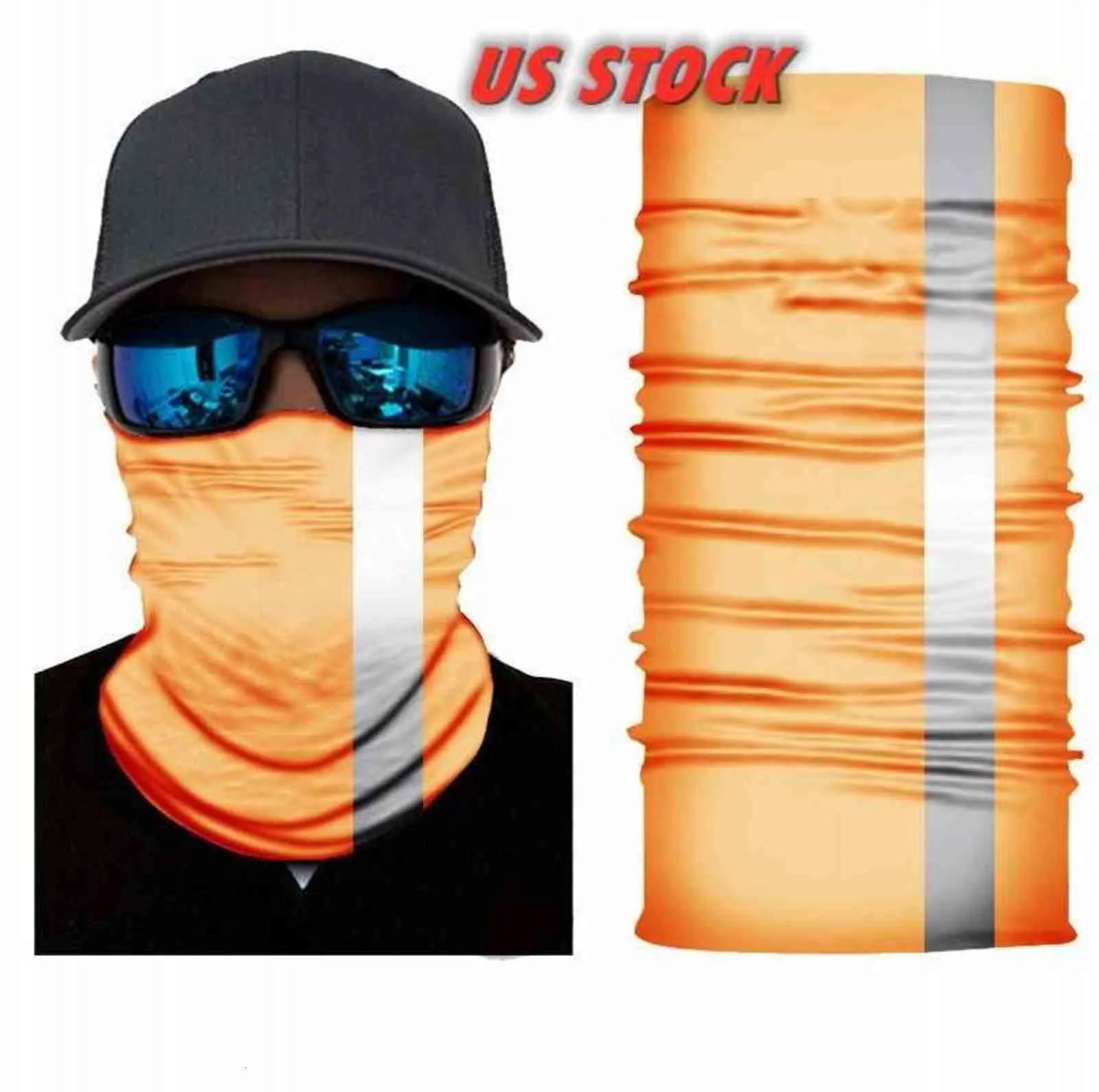 Us Stock Reflectiv Magic Turban Bandane 50cm Maschere per il viso Scheletro Outdoor Orescence Collo Sciarpe Fascia Ciclismo Moto Wrap Fy7138