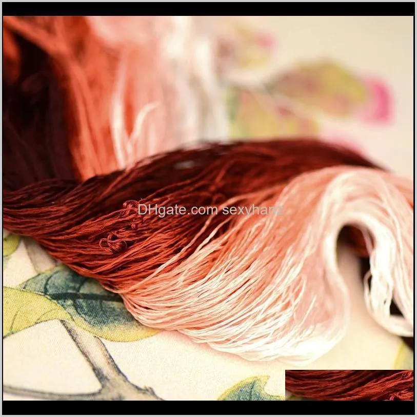 100% silk thread hand embroidery embroider cross stitch 1pcs 400m silk embroidery thread dark orange series 13 pure colors1