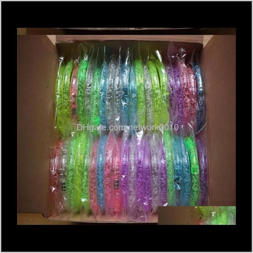 led glitter bracelet bandgle led crystal gradient color hand ring acrylic glow flash light sticks party dance xmas supplies toys