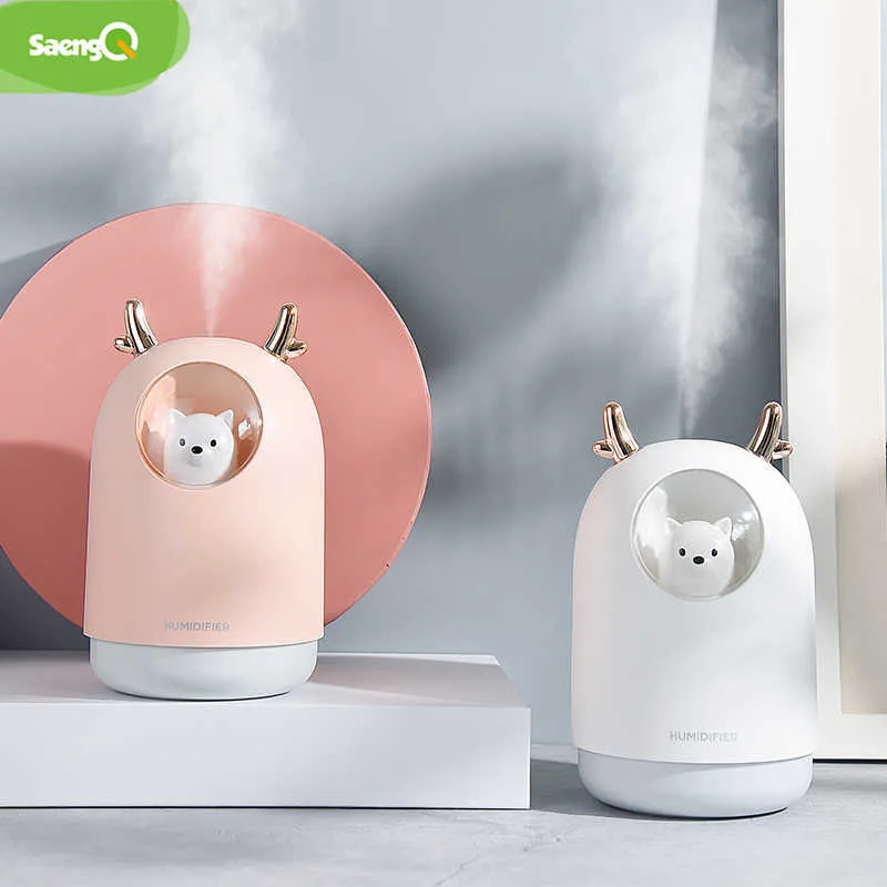 saengQ USB diffuseur ultrasons humidificateur d'air électrique arôme huile essentielle aromathérapie Cool brumisateur pour la maison 210709