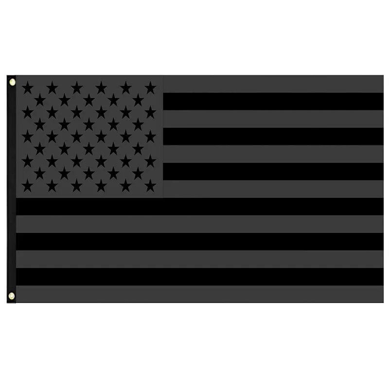 3x5ft Black American Flag Polyester No Quarter Will Be Given US USA Historical Protection Banner Flag Double-Sided Indoor Outdoor HH21-81