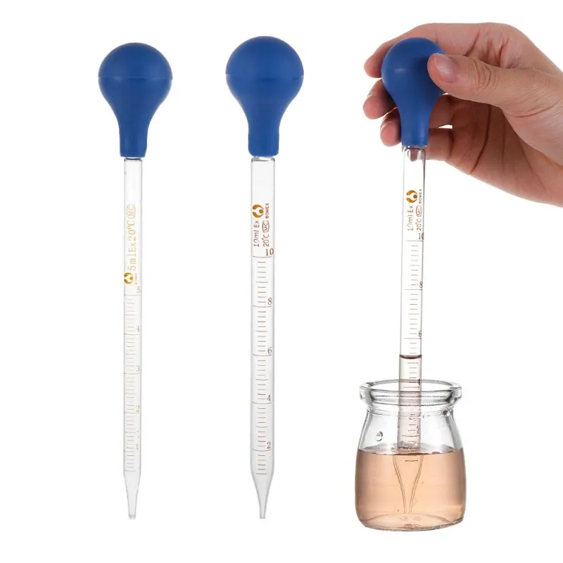 LAB-leveranser 5/10 ml Multifunktion Glas Droper Pipettes Gummihuvud Laboratorieteströr Vätskeöverföring