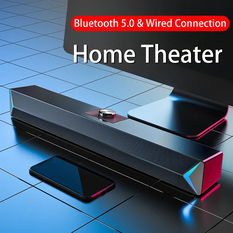 Altavoces D6, barra de sonido con cable USB e inalámbrico, Bluetooth, cine en casa, Radio FM, barra de sonido envolvente, PC, TV, altavoz, ordenador