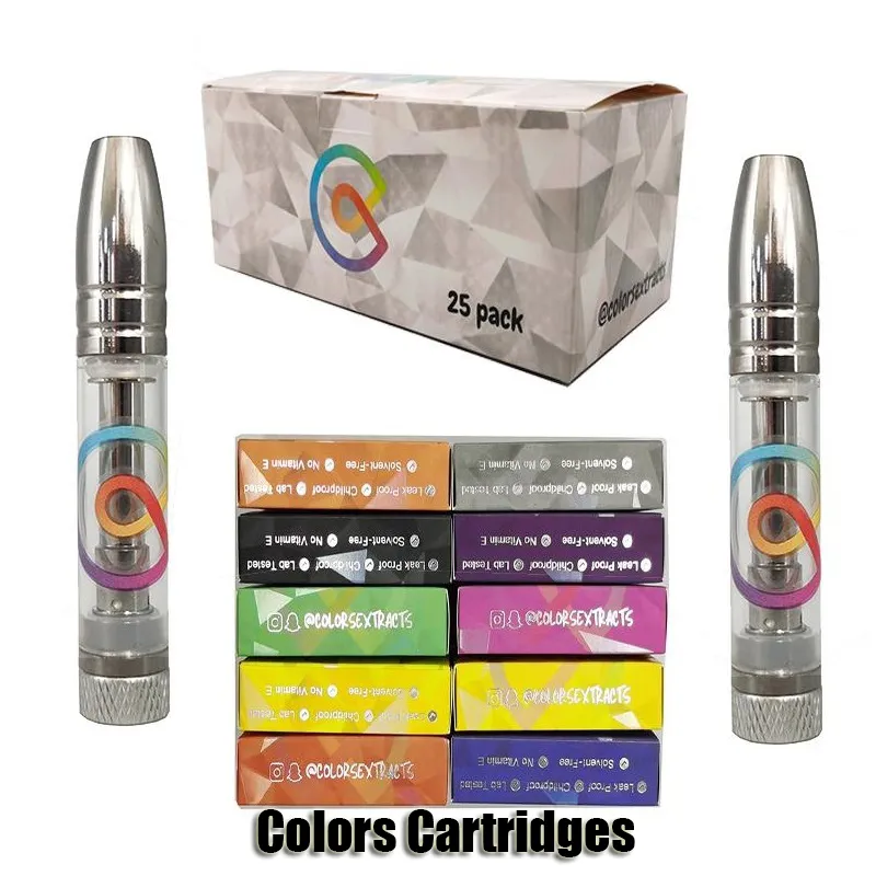Colores Cartuchos de vape de cerámica Vapes vacíos Atomizador de pluma 510 Cartucho de hilo E-cigarrillos Vaping Carritos 0.8ml de espesor de aceite Vaporizador de aceite Kits