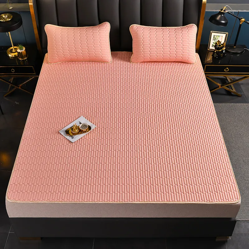 Bed mat cool slapen zomer ijs huidvriendelijke matras opvouwbare zachte beddengoed sets slaap kussenslopen