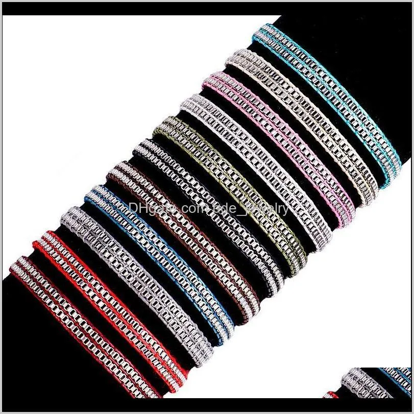 2020 new colorful rope handmade bracelet for women men rope chain twine bracelet summer jewelry