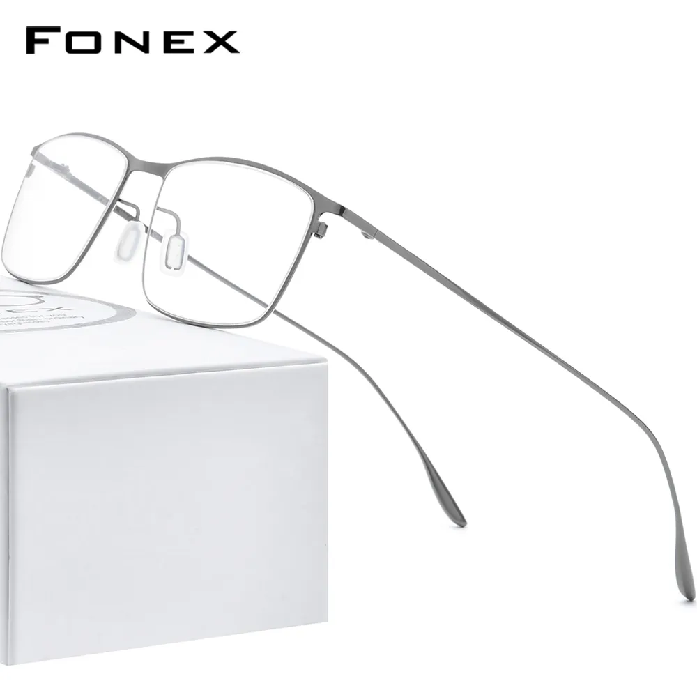 Titanium Alloy Glasses Frame Men Square Myopia Prescription Eyeglasses Frames 2021 Full Optical Korean Eyewear 8105