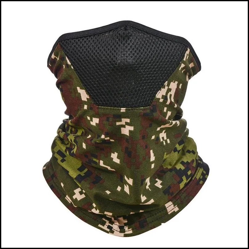 Camouflage Face Cover Mask Turban Fashion Neck Gaiters Kerchief Head Sunshade Magic Scarves Head Wrap Men Cycling Outdoor 4 5yt C2