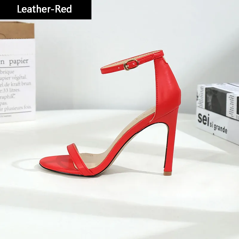 Women Casual Sandals Classic High Heels 10cm Fetish Summer Ladies Suede Leather Shoes Woman Sandal Pumps Female Sexy Stiletto LGG4281