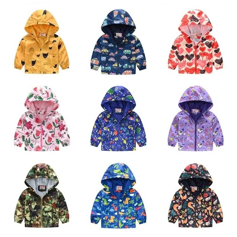 Meninos jaquetas meninas zipper zipper mola outono outono fina criança casaco moda manga longa À prova d 'água hoodies 211204