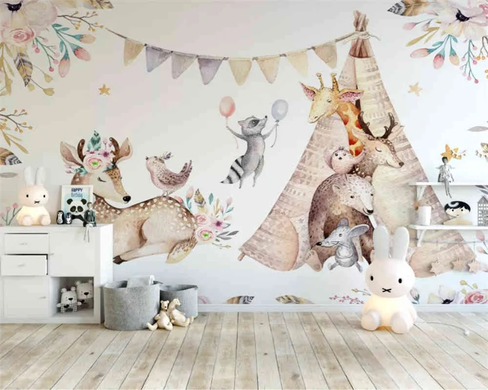 Beibehang papier 3d personnalisé belle forêt originale chambre d'enfants fond peinture papiers peints décor à la maison