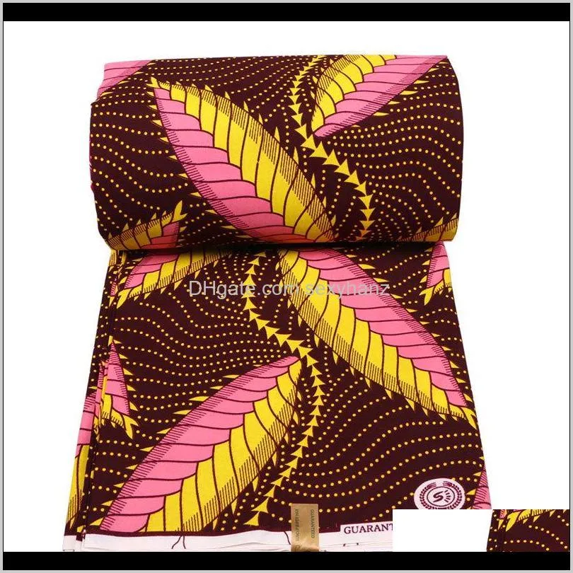 2021 new fashion polyester wax prints fabric ankara binta real wax high quality 6 yards african fabric for party dress