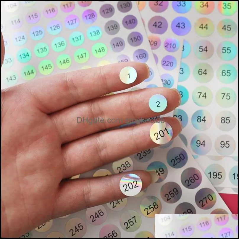 Gift Wrap 2Sets 1-500 Laser Digital Stickers Self-Adhesive For DIY Nail Polish Bottle Number Labels Decoration