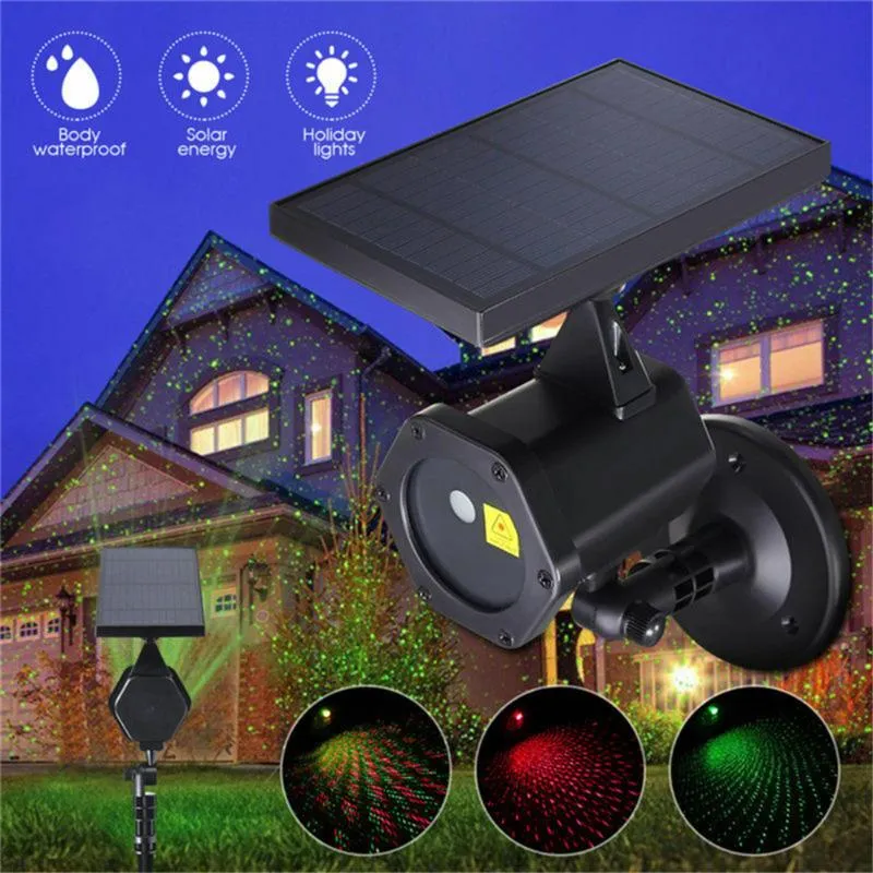 Gazonlampen Outdoor LED Laser Projector Solar Light Home Garden Party Kerstmis RGB Lichten Waterdichte lamp Dynamiek