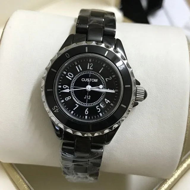 Elegant Black Ceramic Quartz Timepiece Black Ceramic Wrist Watch For Ladies Womens Quartz Watch  main image 3