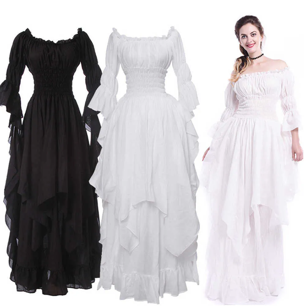 Abito Gotico Donna Con Cappuccio - Costume Medievale Nero Per Halloween, Carnevale, Tema Rinascimentale